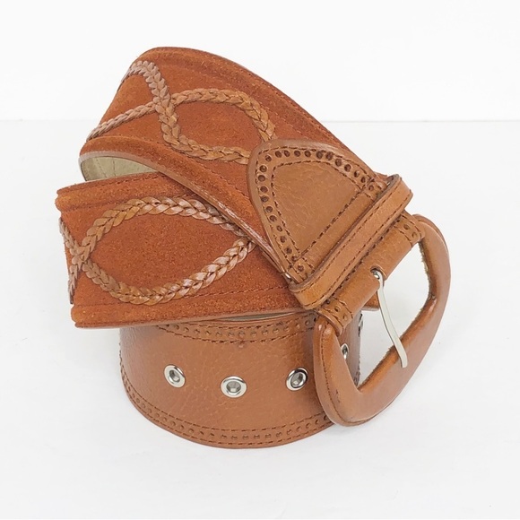 Another line Brown leather/suede belt - Picture 8 of 13